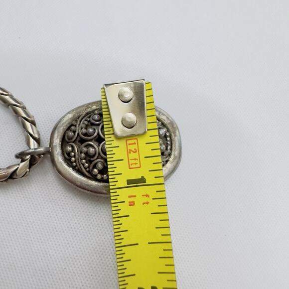 LOIS HILL DECORATIVE PENDANT NECKLACE Sterling Toggle 21" Thick Chain 2.6 oz - Picture 10 of 12